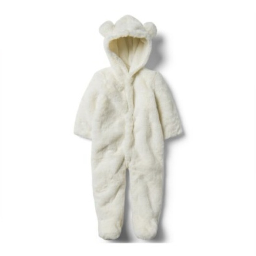 Janie and Jack Faux Fur Footed One Piece Suit
